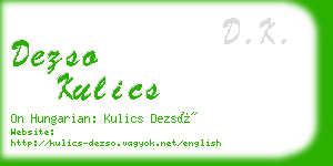 dezso kulics business card